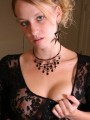 Lucky Can Barely Cover Her Tits With Black Lace