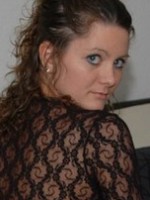 Kalee looks amazing in black lace and a tiny black thong