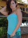 Kylie in her blue tube top